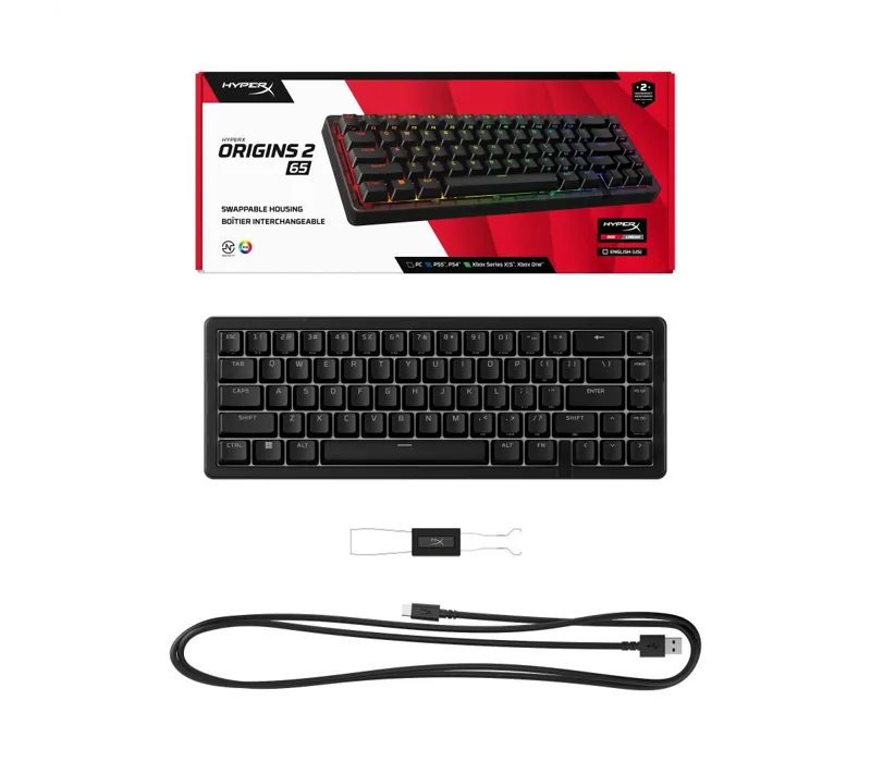 HyperX Origins 2 65 Mechanical Gaming Keyboard RGB (US Layout) - Black - B4QS3AA