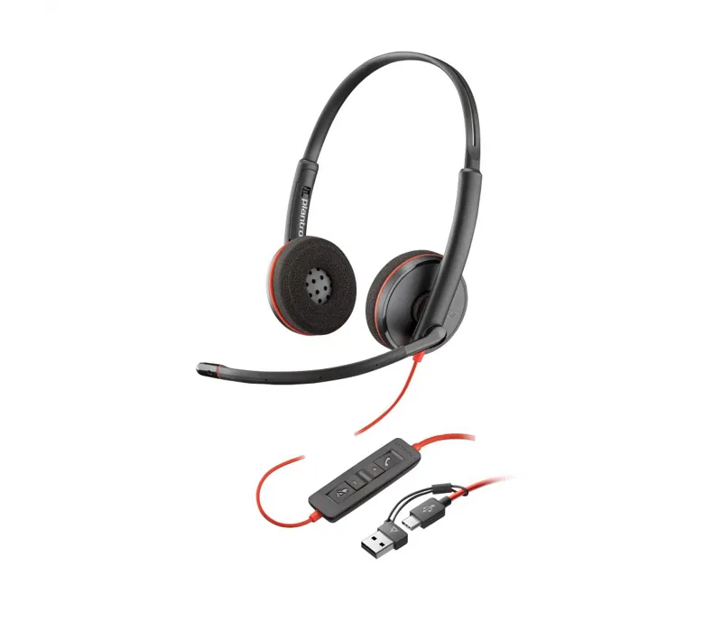Poly Blackwire 3220 Stereo USB-C Headset +USB-C/A Adapter - 93S87AA