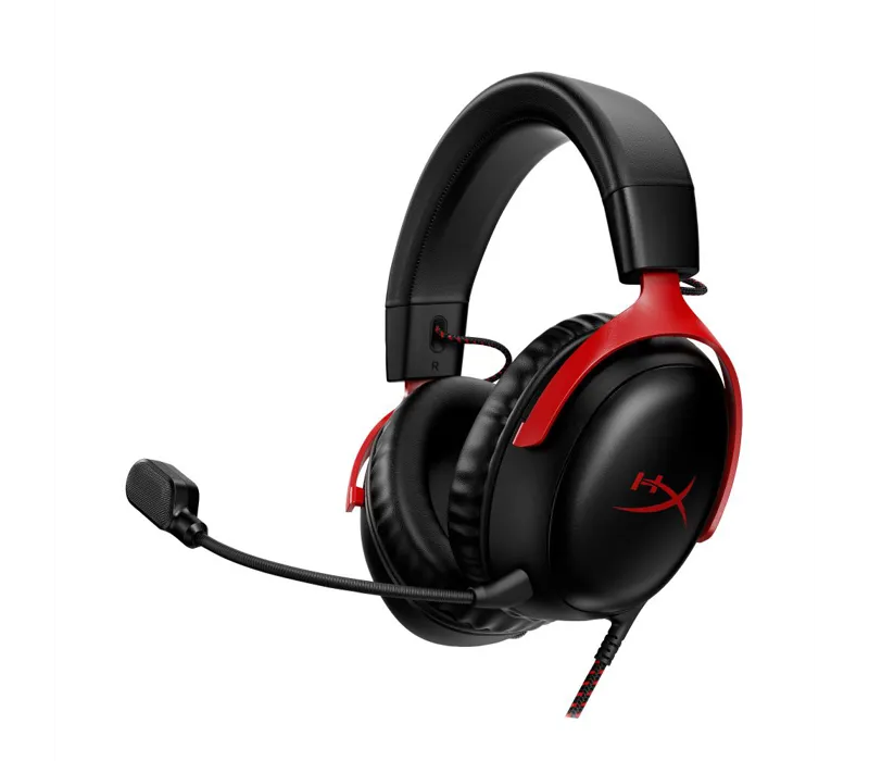 HyperX Cloud III Over Ear Wired Gaming Headset Black/Red - 727A9AA