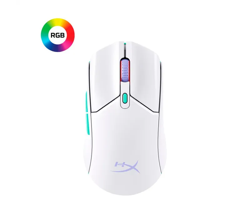 HyperX Pulsefire Haste 2 Core Wireless Gaming Mouse - White/Green/Purple - 8R2E7AA