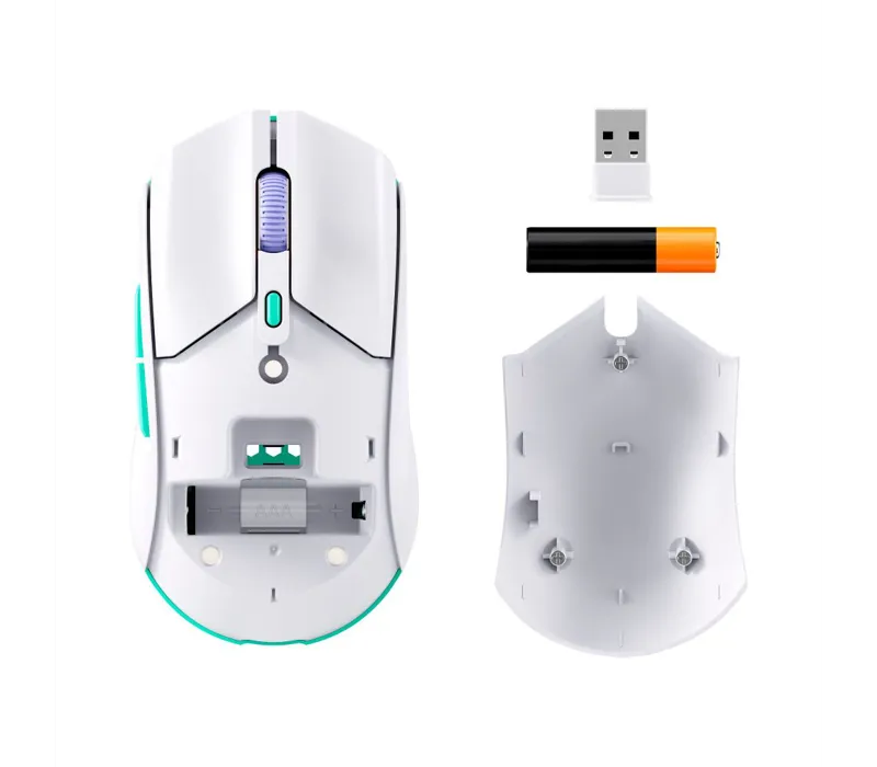 HyperX Pulsefire Haste 2 Core Wireless Gaming Mouse - White/Green/Purple - 8R2E7AA