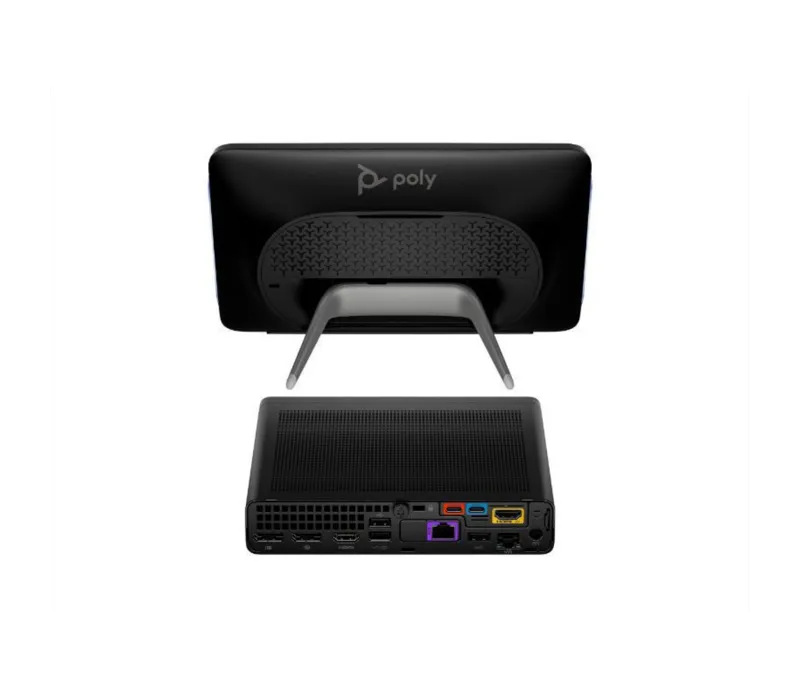 Poly Studio Base Kit G9 Plus JetBlack Catalog WhiteBG Rear (A1ZB6AW)