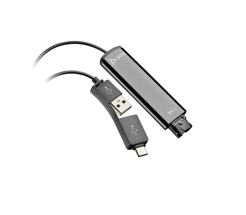 Poly DA75 USB to QD Black Adapter TAA (786C6AA)