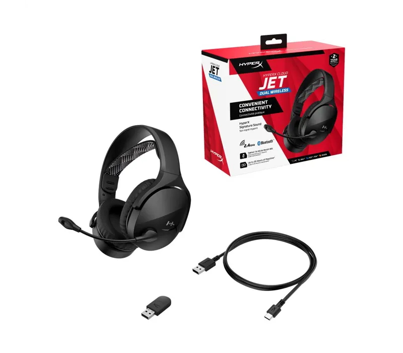 HyperX Cloud Jet Wireless Over Ear Gaming Headset Black - AJ0T1AA